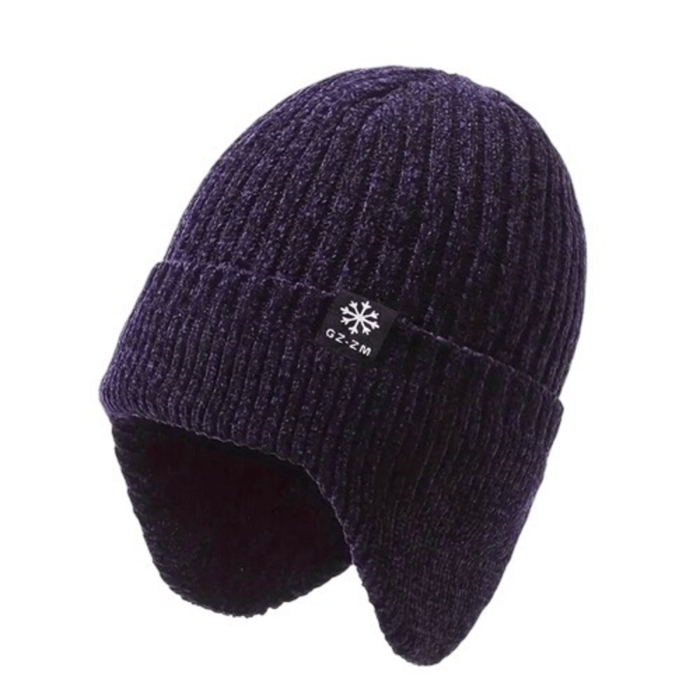 Winter Fleece Lined Blue Beanie Hat Super Warm Ear Muffs Skull Cap Outdoors NEW - Picture 3 of 5
